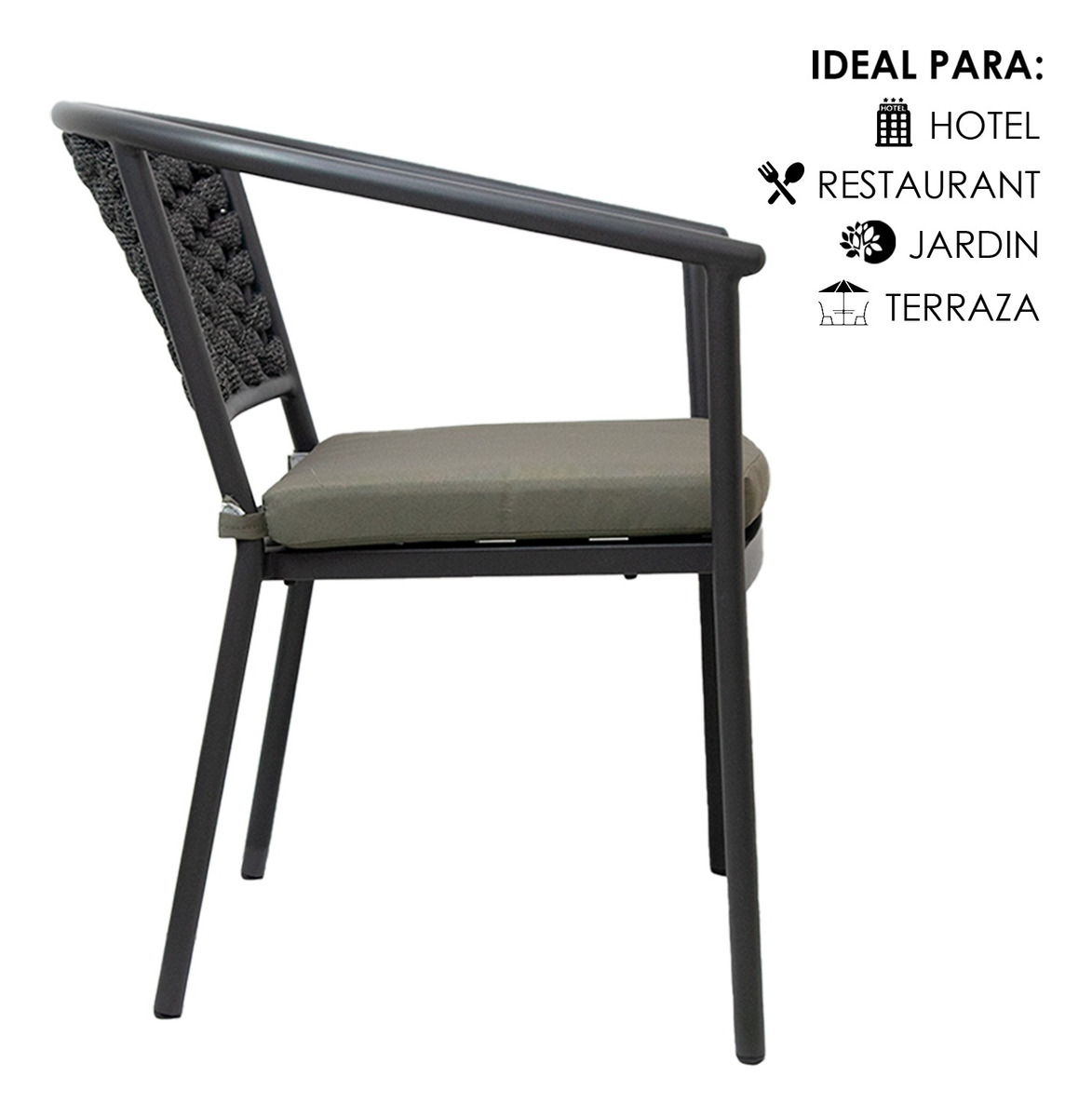 Foto 5 | Silla Yorbi Jauz con Cojín Verde Base de Aluminio