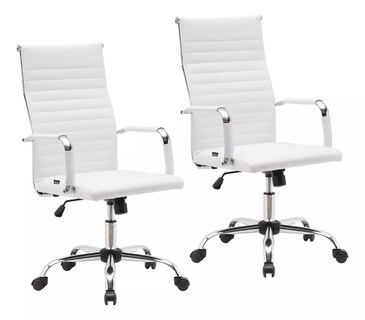 Foto 1 | Set Sillas de Oficina Eke Blancas 2 Piezas