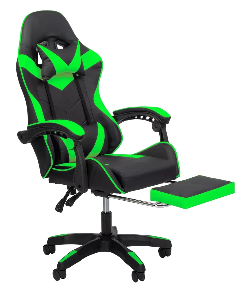 Silla Gamer Reclinable Giratoria Ergonómica Súper Cómoda Verde/negro $3,219