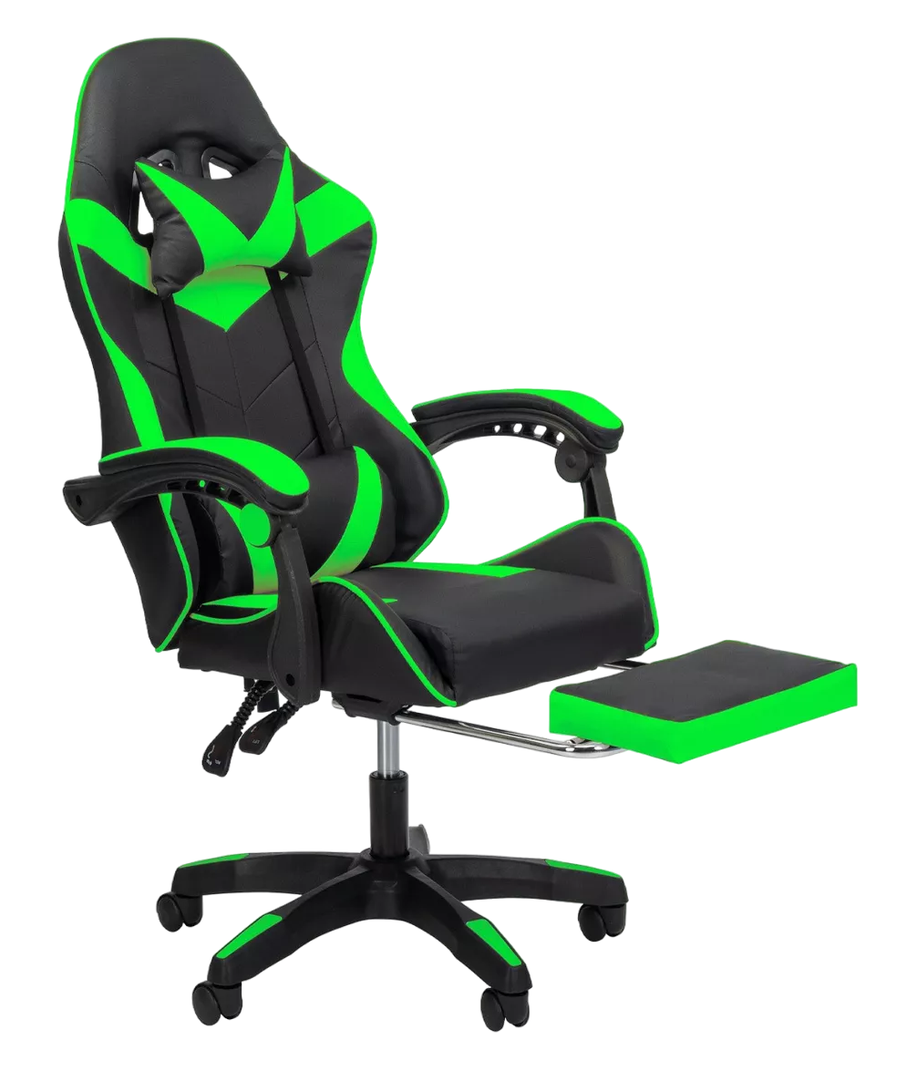 Foto 2 pulgar | Silla Gamer Reclinable Giratoria Ergonómica Súper Cómoda Verde/negro