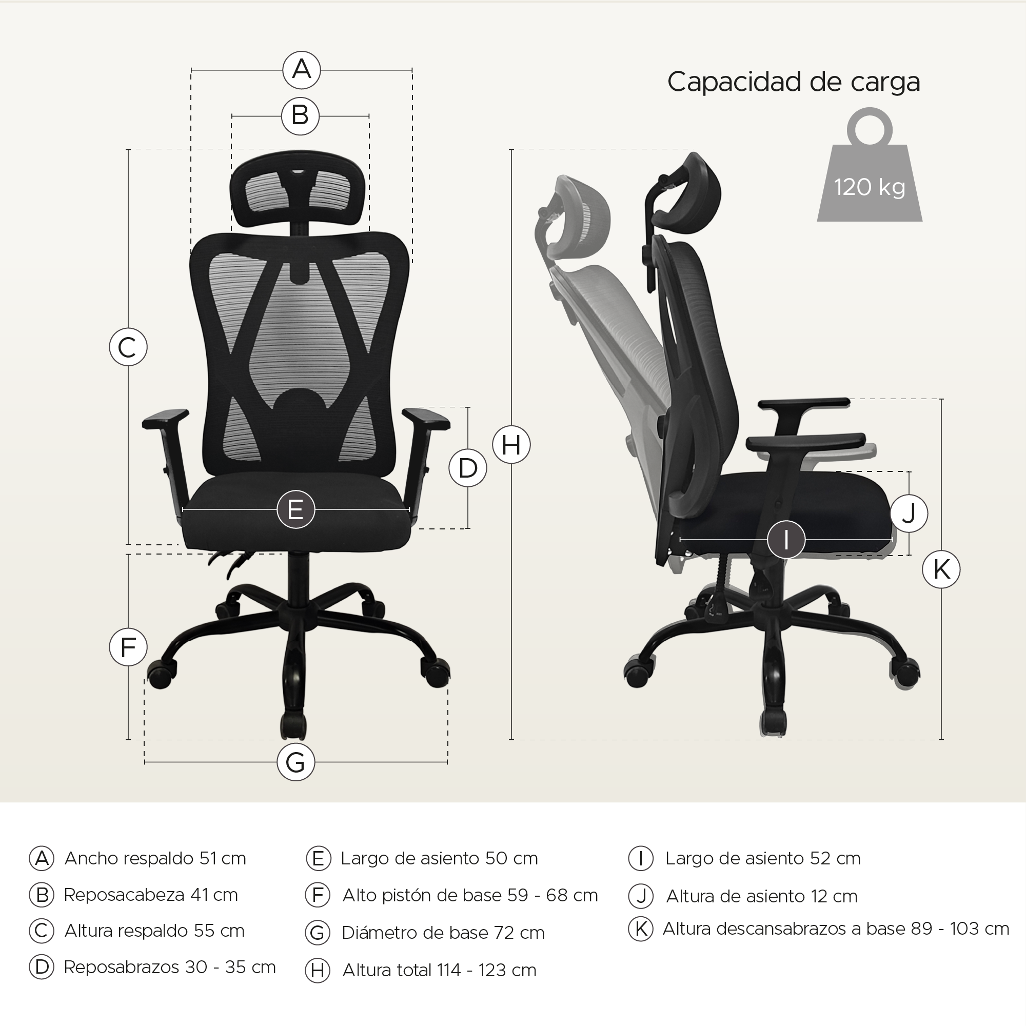 Foto 4 pulgar | Silla De Oficina Ergonómica Memory Foam