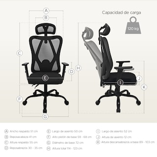 Foto 3 | Silla De Oficina Ergonómica Memory Foam