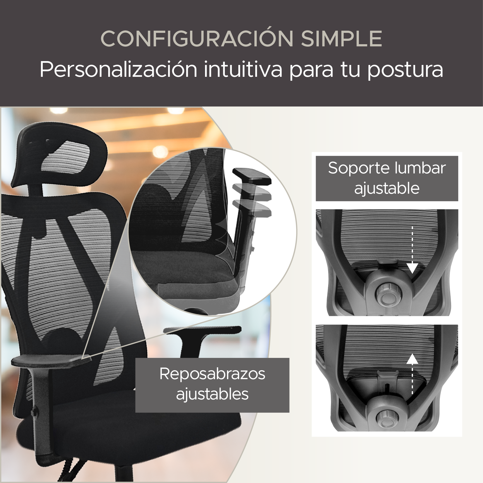 Foto 7 pulgar | Silla De Oficina Ergonómica Memory Foam