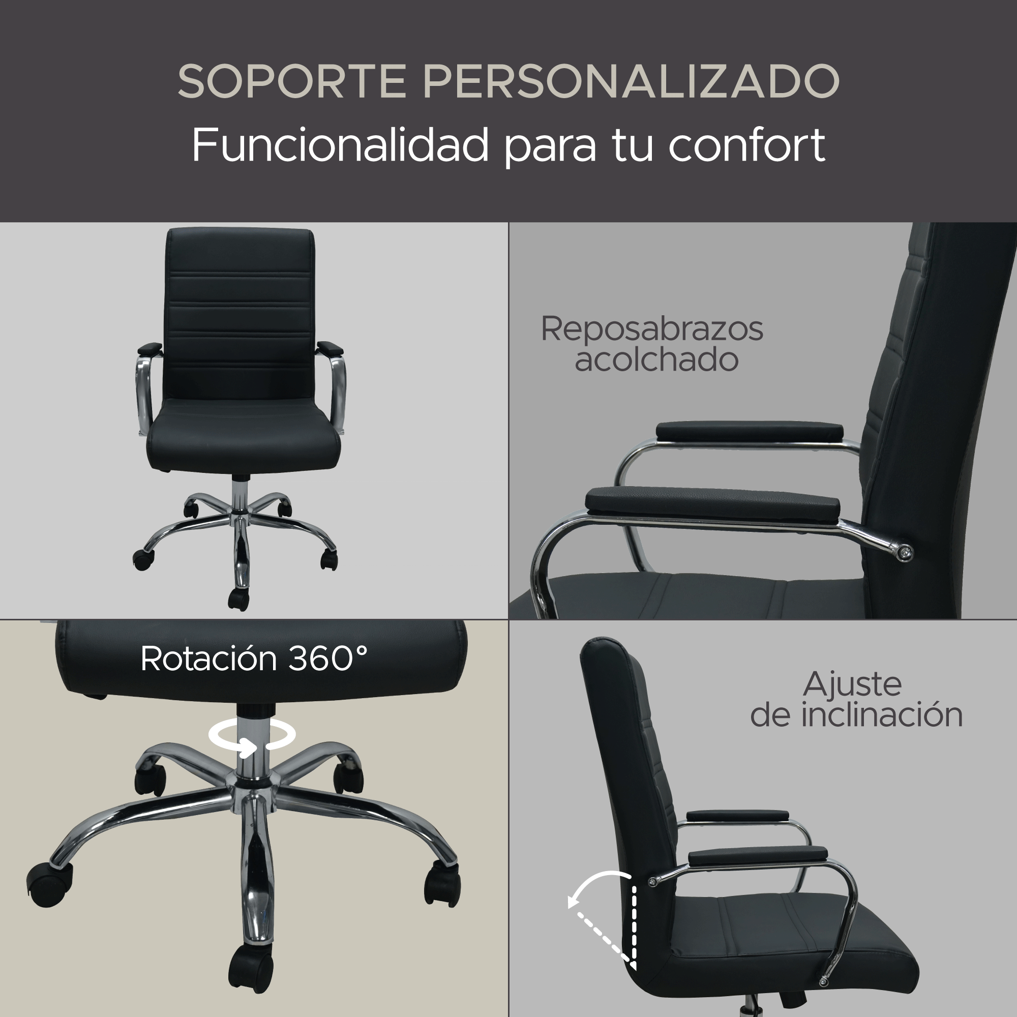 Foto 4 | Silla De Oficina Imperial- Negro