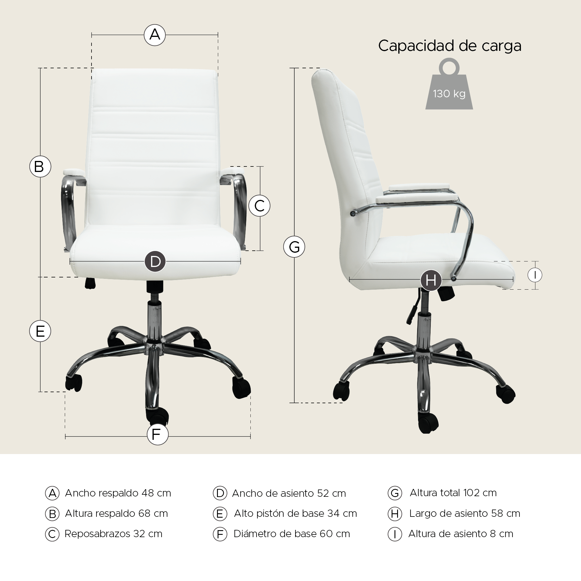 Foto 4 pulgar | Silla De Oficina Imperial- Blanco