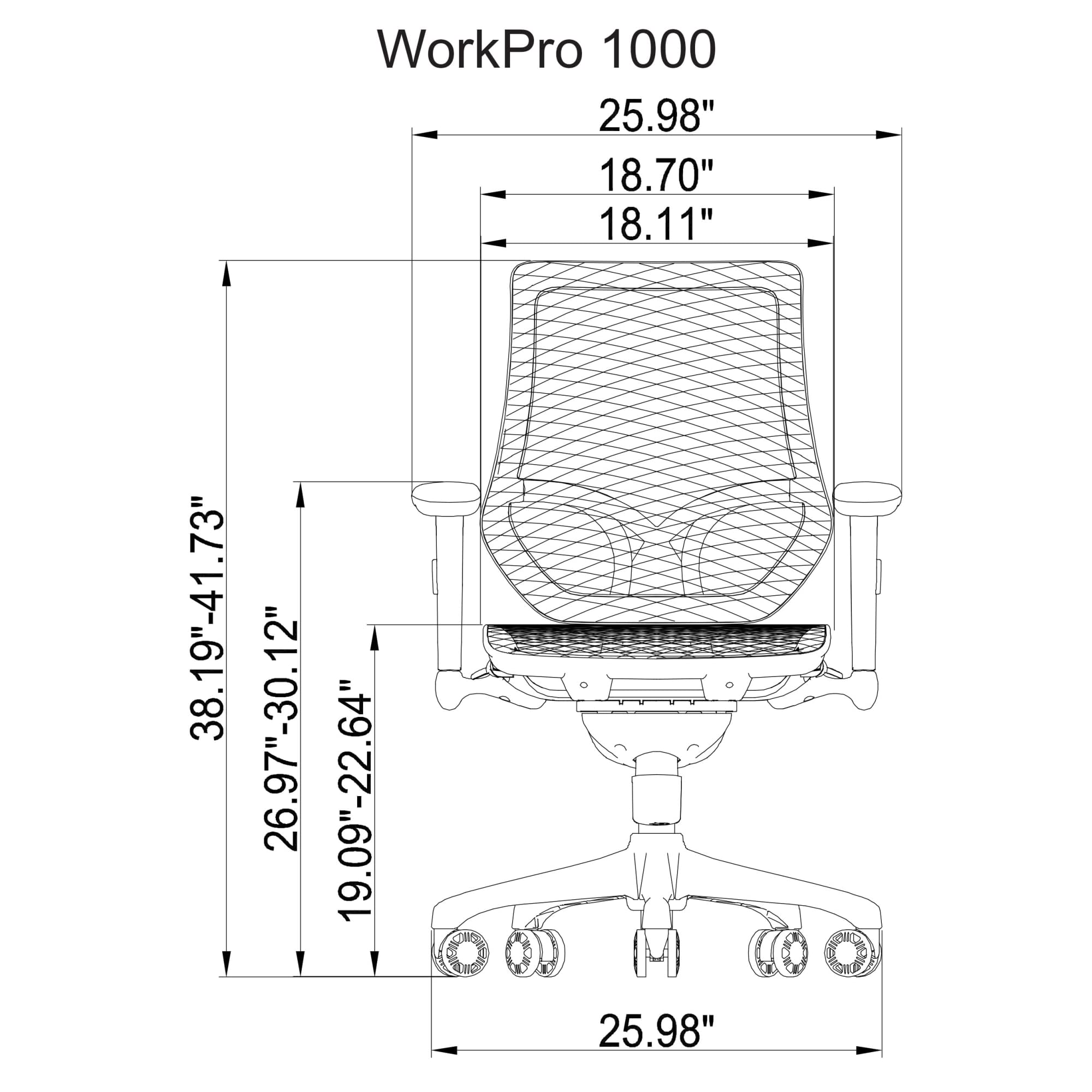 Foto 8 pulgar | Silla De Trabajo Workpro Serie 1000 De Malla Ergonómica Con Respaldo Medio - Venta Internacional.