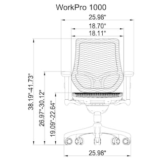 Foto 7 | Silla De Trabajo Workpro Serie 1000 De Malla Ergonómica Con Respaldo Medio - Venta Internacional.