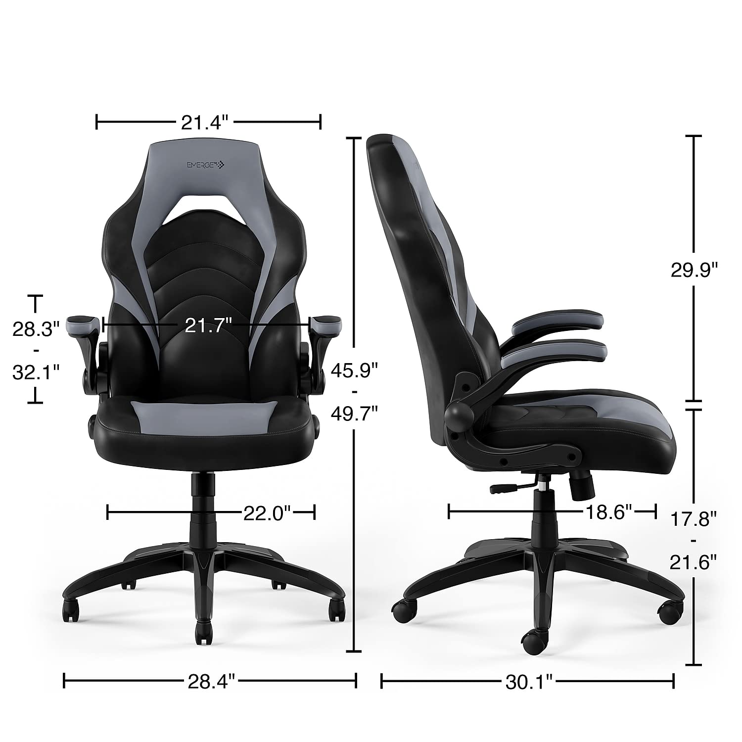 Foto 7 | Silla Para Juegos Staples 2829477 De Piel Sintética Negra Y Gris - Venta Internacional.