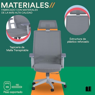 Foto 3 | Silla De Oficina Mubson. Silla Ejecutiva Azel Gris
