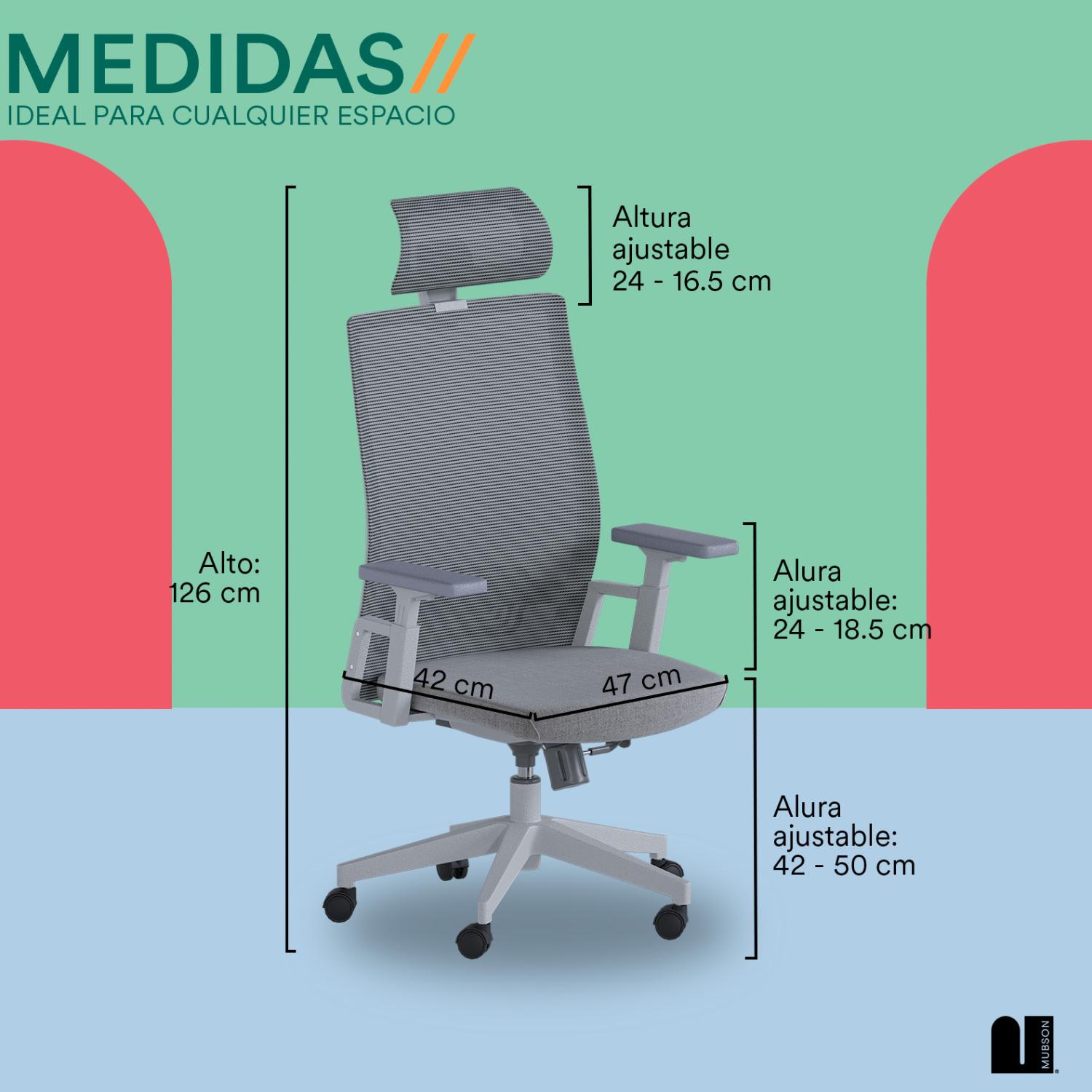 Foto 5 | Silla De Oficina Mubson. Silla Ejecutiva Azel Gris