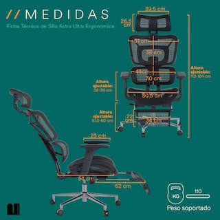 Foto 7 | Silla De Oficina Premium Mubson.silla Ejecutiva Astra Gris