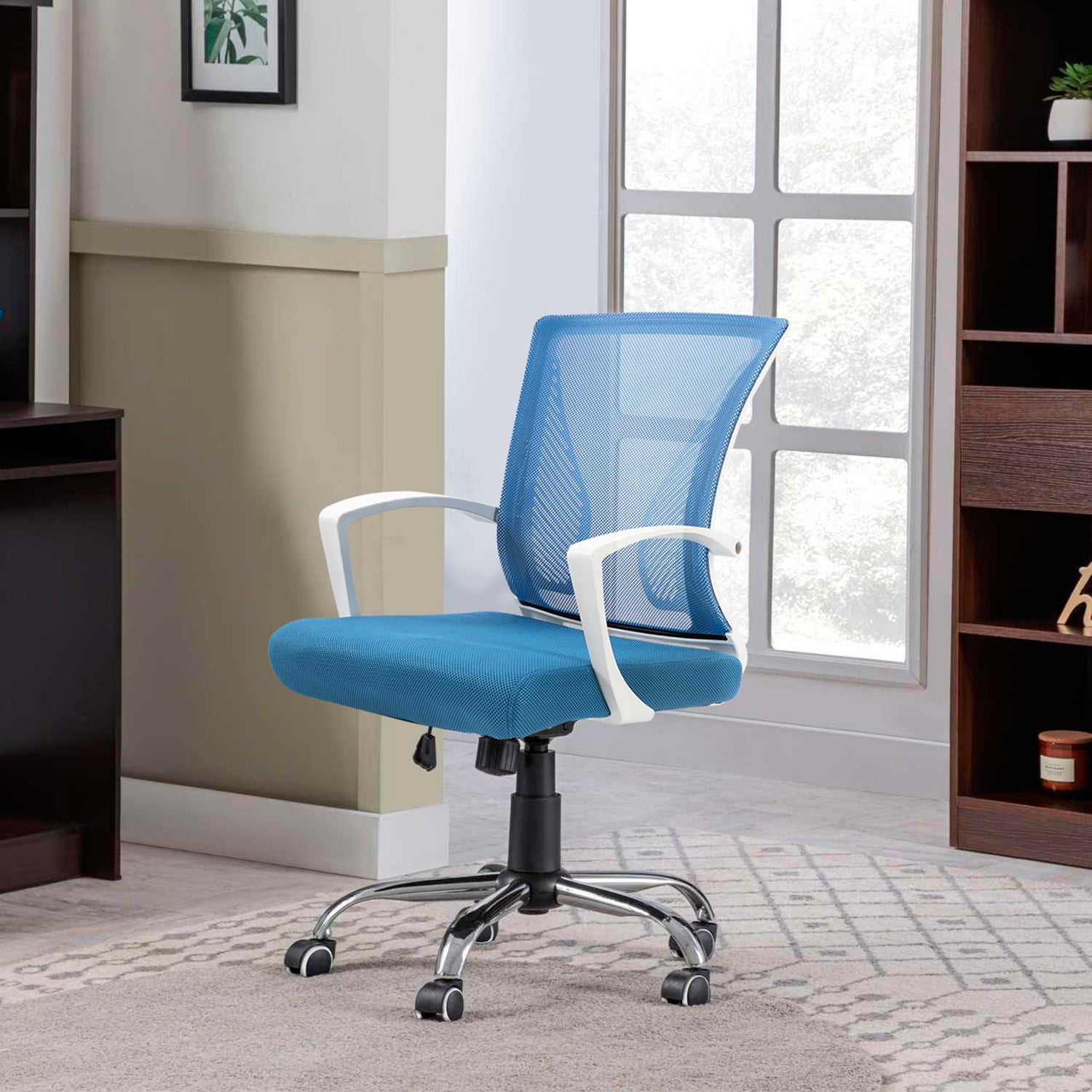 Foto 6 pulgar | Silla De Oficina Top Living Paris Ergonómica Semi Reclinable Azul