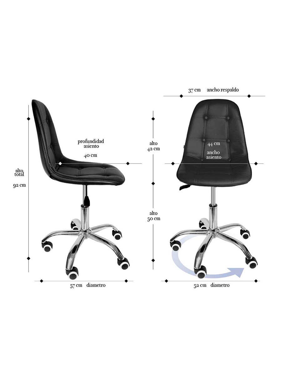Foto 3 pulgar | Silla Oficina Vinipiel Ergonómica Moderna Ejecutiva