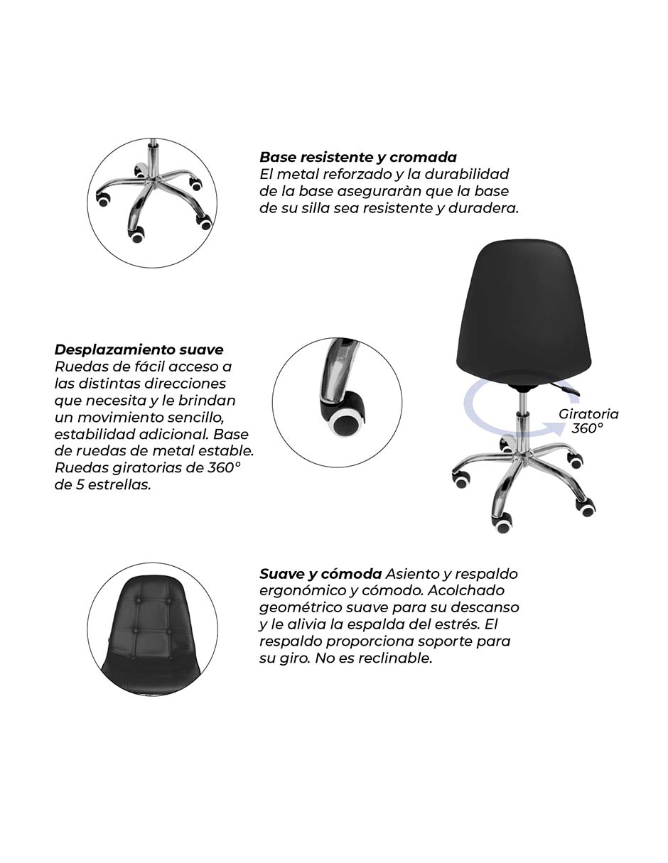Foto 5 pulgar | Silla Oficina Vinipiel Ergonómica Moderna Ejecutiva