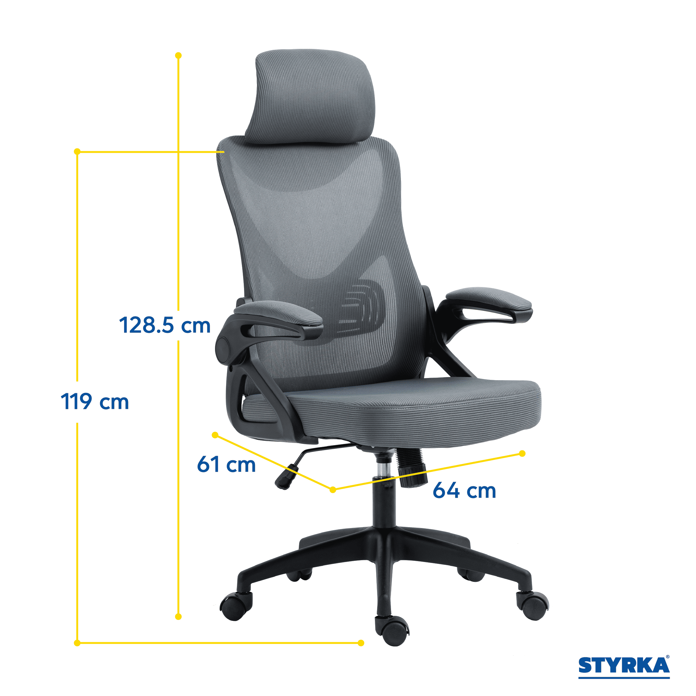 Foto 3 pulgar | Silla Ejecutiva De Oficina Styrka Ergonómica Gerencial Tapizado Mesh Con Cabecera