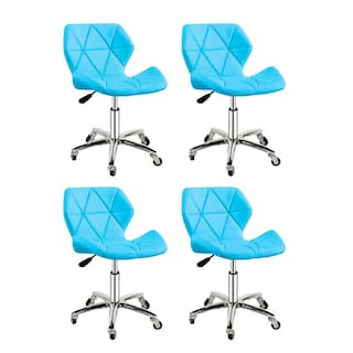 Foto 1 | 4 Sillas Ilios Innova para Oficina Con Respaldo Geométrico Azul