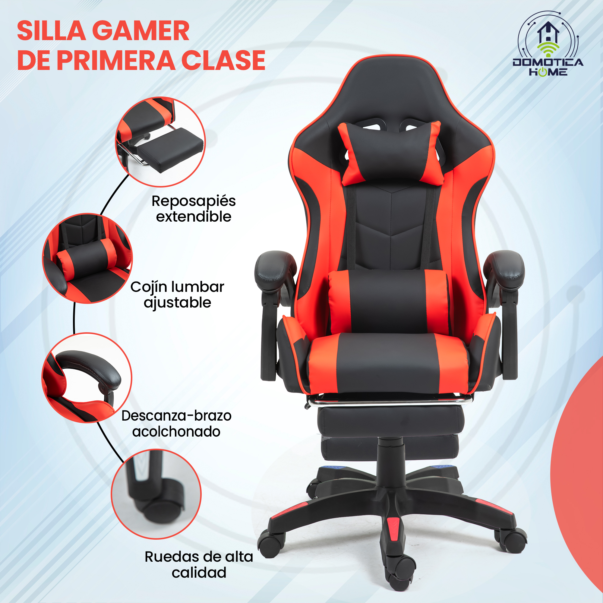 Foto 6 pulgar | Silla Gamer Domotica Home Reclinable