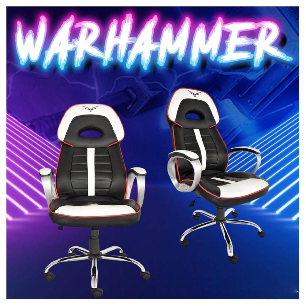 Foto 6 pulgar | Silla Gamer Naceb Na-0910 Piel Sintética Blanco/negro