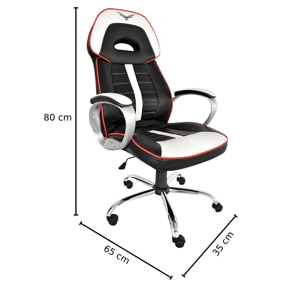 Foto 7 pulgar | Silla Gamer Naceb Na-0910 Piel Sintética Blanco/negro