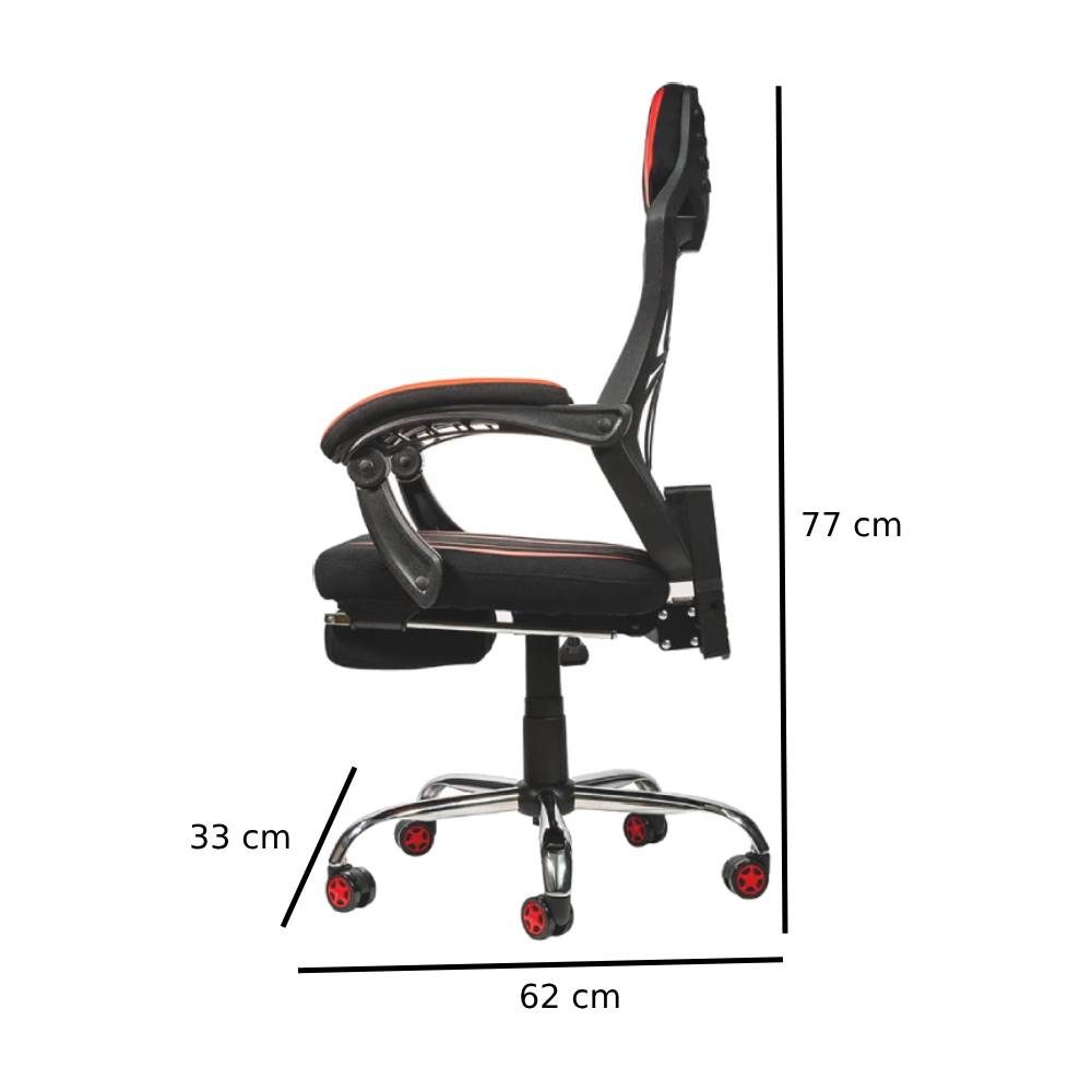 Foto 7 pulgar | Silla Gamer Naceb Na-0928 Spider Con Reposa Piernas Negro/rojo