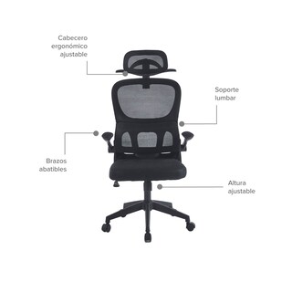 Foto 4 | Silla De Oficina Ergonomus Sill-e2n Con Cabecero Ergonómico Y Brazos Abatibles