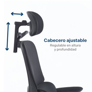 Foto 6 | Silla De Oficina Ergonomus Sill-e2n Con Cabecero Ergonómico Y Brazos Abatibles