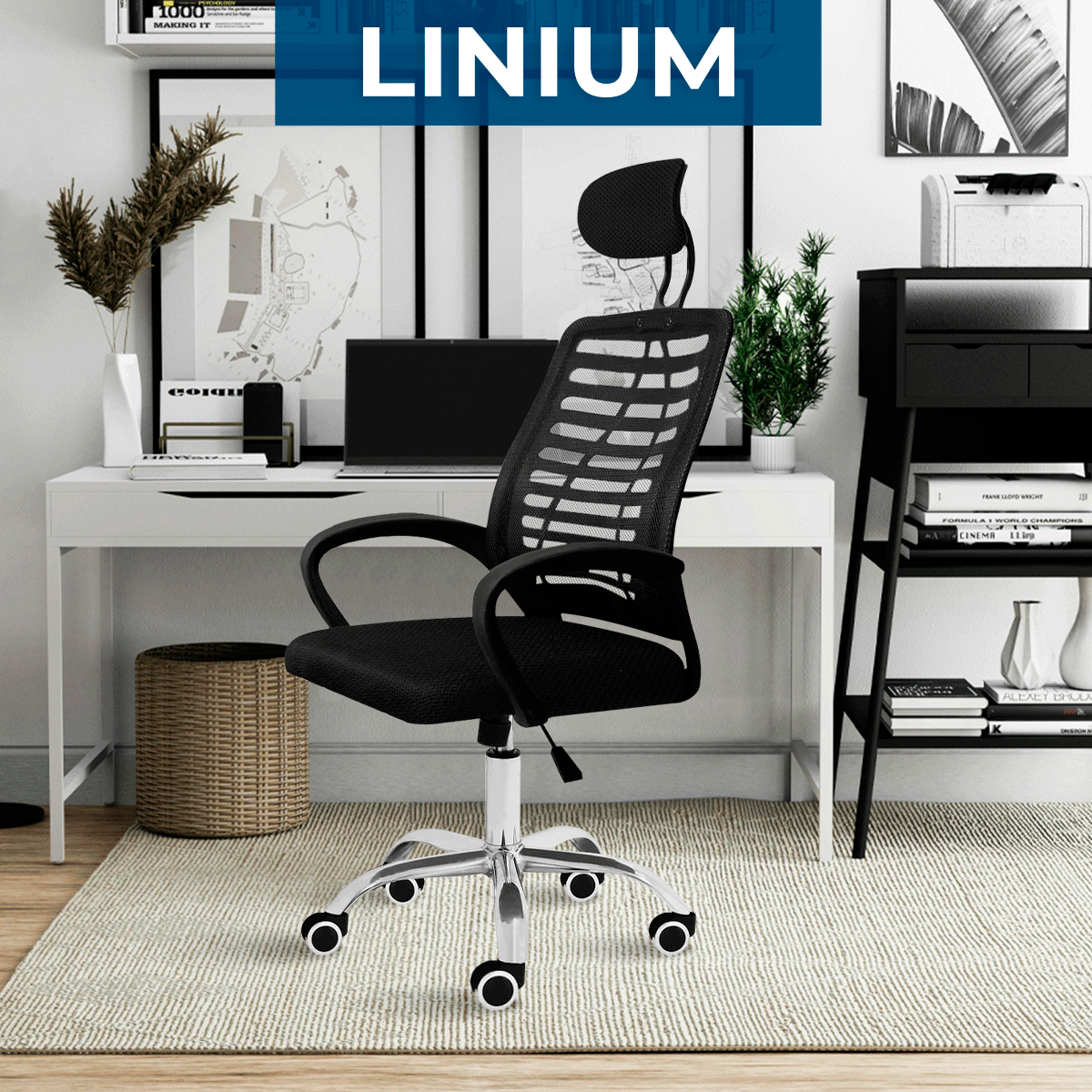 Foto 5 pulgar | Silla Oficina Linium Comoda Ejecutiva Escritorio Ergonomica Color Negro