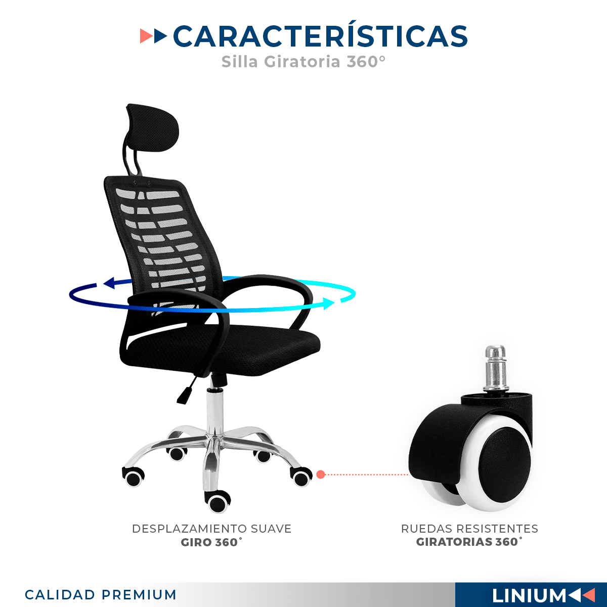 Foto 5 | Silla Oficina Linium Comoda Ejecutiva Escritorio Ergonomica Color Negro