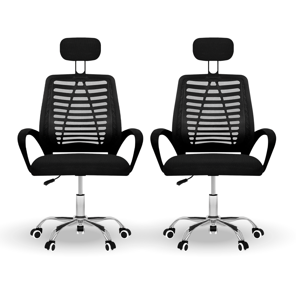 Set 2 Silla Oficina Comoda Ejecutiva Escritorio Ergonomica Color Negro