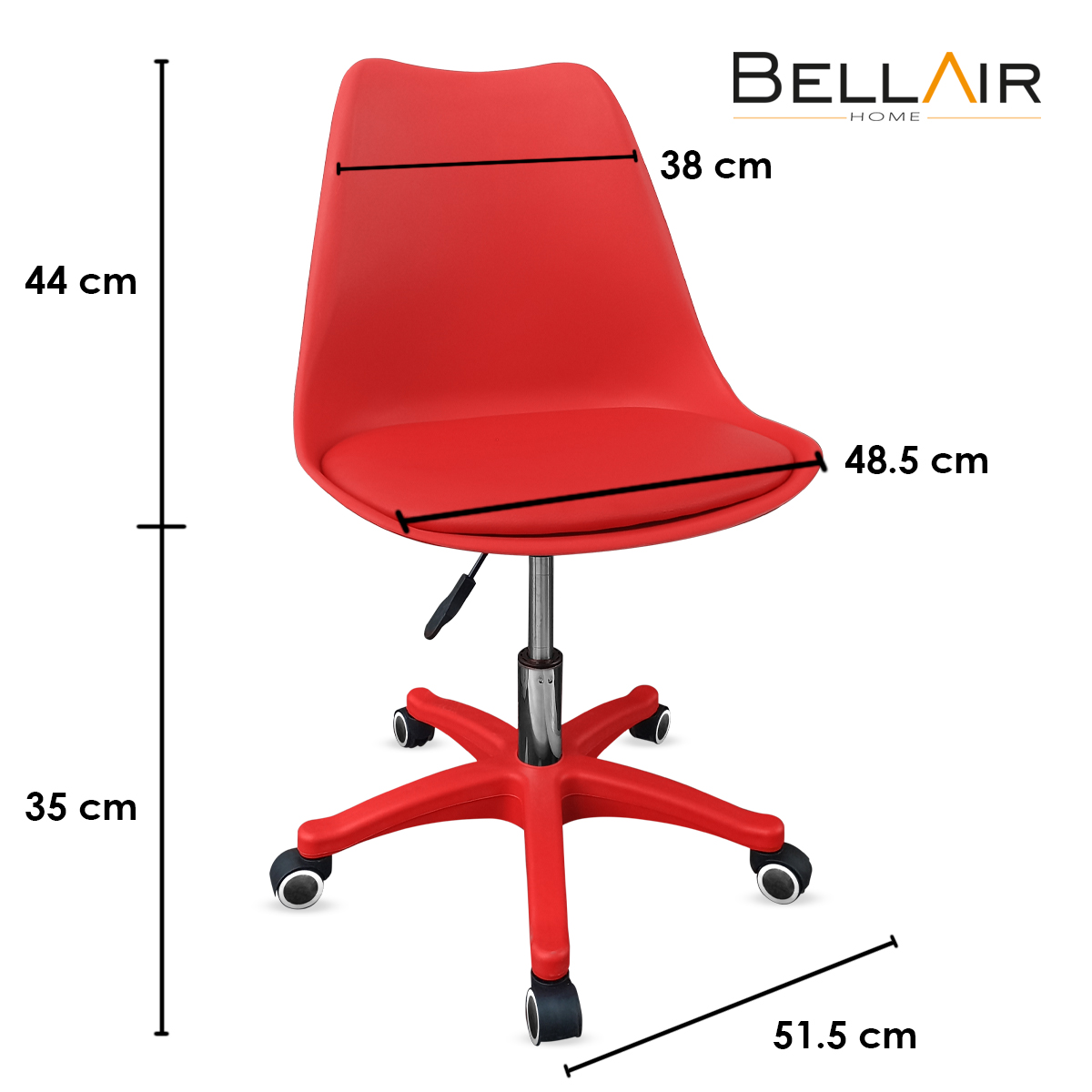 Foto 5 pulgar | Silla Giratoria Oficina Acolchonada Ergonómica Eames Bellair