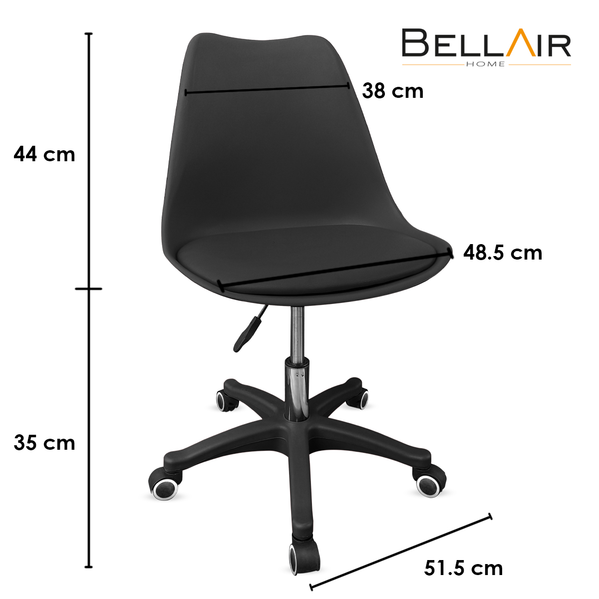 Foto 5 pulgar | Silla Giratoria Oficina Acolchonada Ergonómica Eames Bellair