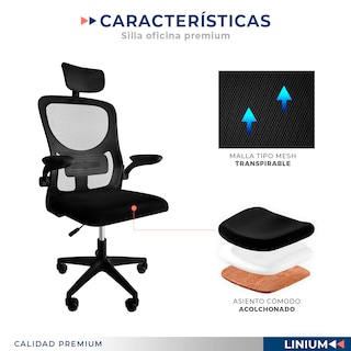 Foto 3 | Silla Oficina Escritorio Linium Ergonómica Premium Ejecutiva