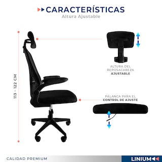 Foto 6 | Silla Oficina Escritorio Linium Ergonómica Premium Ejecutiva