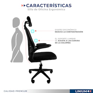 Foto 8 | Silla Oficina Escritorio Linium Ergonómica Premium Ejecutiva