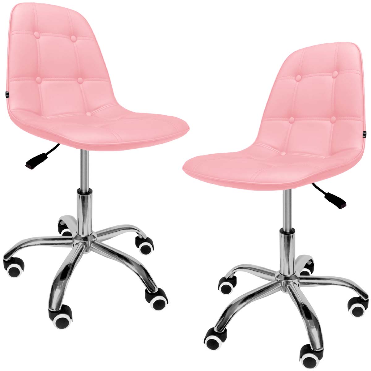 Foto 2 pulgar | Silla de Oficina Vinipiel Rosa Ergonómica Set 2 Piezas