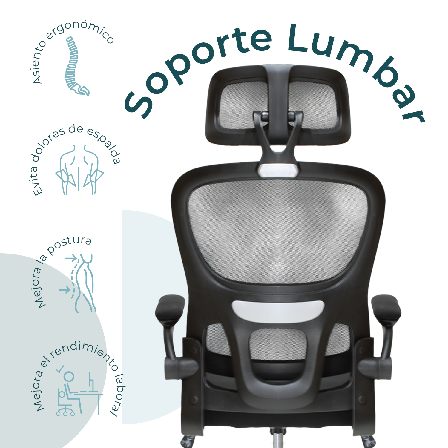 Foto 7 | Silla Directiva Bessan 8373 Negra