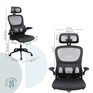 Foto 8 | Silla Directiva Bessan 8373 Negra