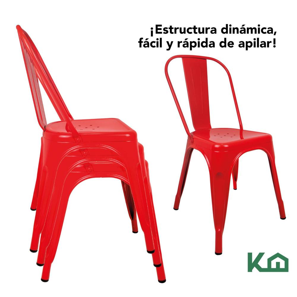 Foto 5 pulgar | Silla Tipo Tolix Metal 2 Pieza Comedor Restaurante Exterior