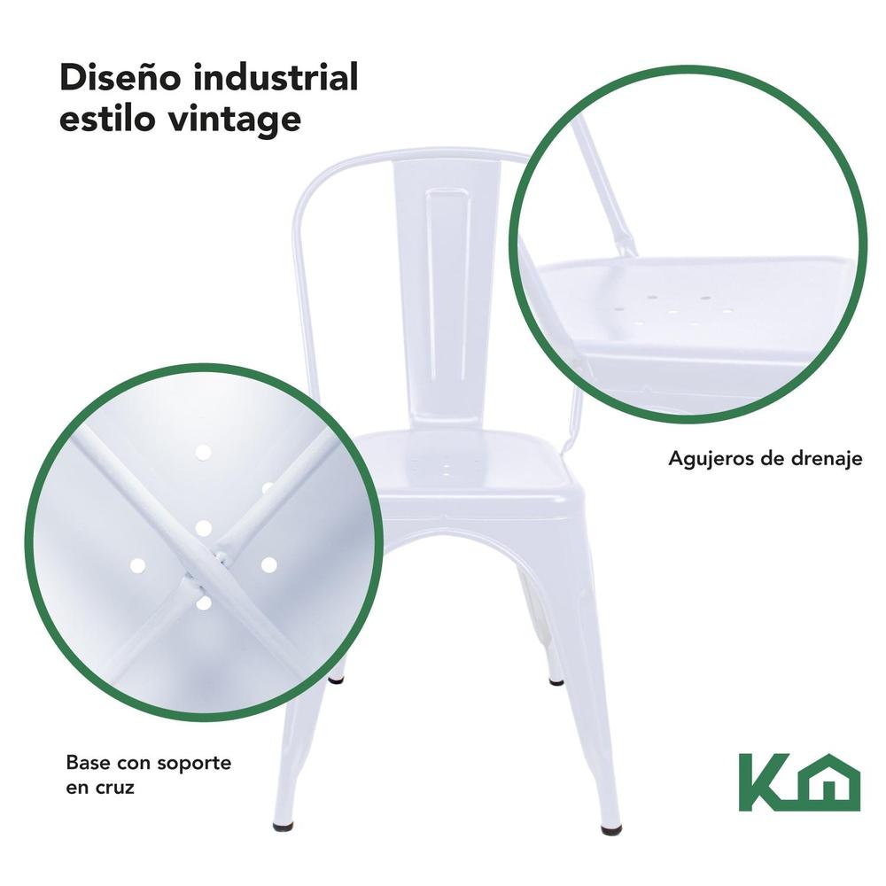 Foto 4 pulgar | Silla Tolix Metal 4 Pzas Comedor Casa Restaurante Exterior