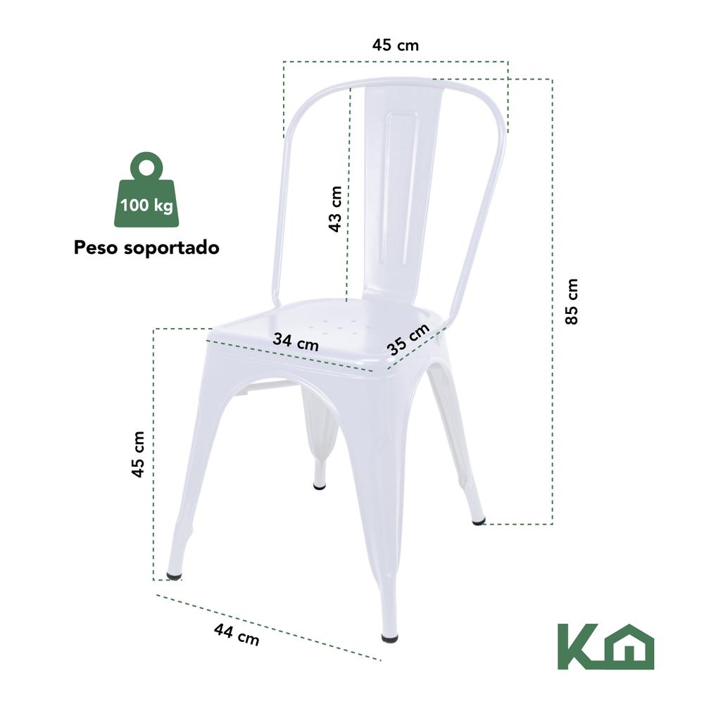 Foto 5 | Silla Tolix Metal 4 Pzas Comedor Casa Restaurante Exterior