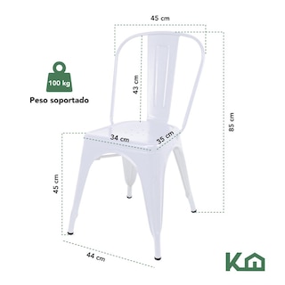 Foto 5 | Silla Tolix Metal 4 Pzas Comedor Casa Restaurante Exterior