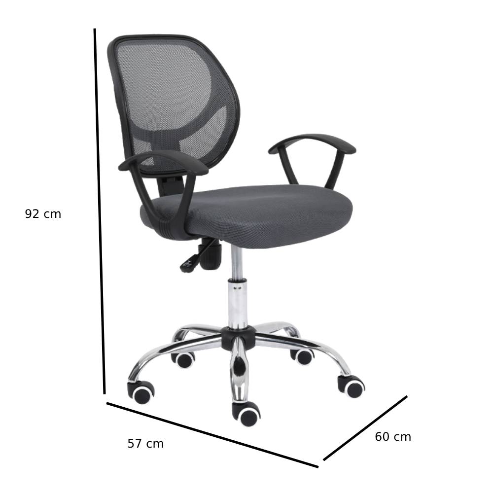 Foto 7 pulgar | Silla Secretarial Nextep Ne-650sg Respaldo Malla 110 Kg Gris