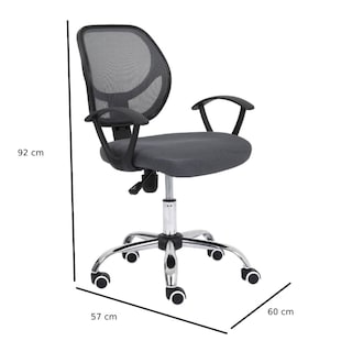 Foto 6 | Silla Secretarial Nextep Ne-650sg Respaldo Malla 110 Kg Gris