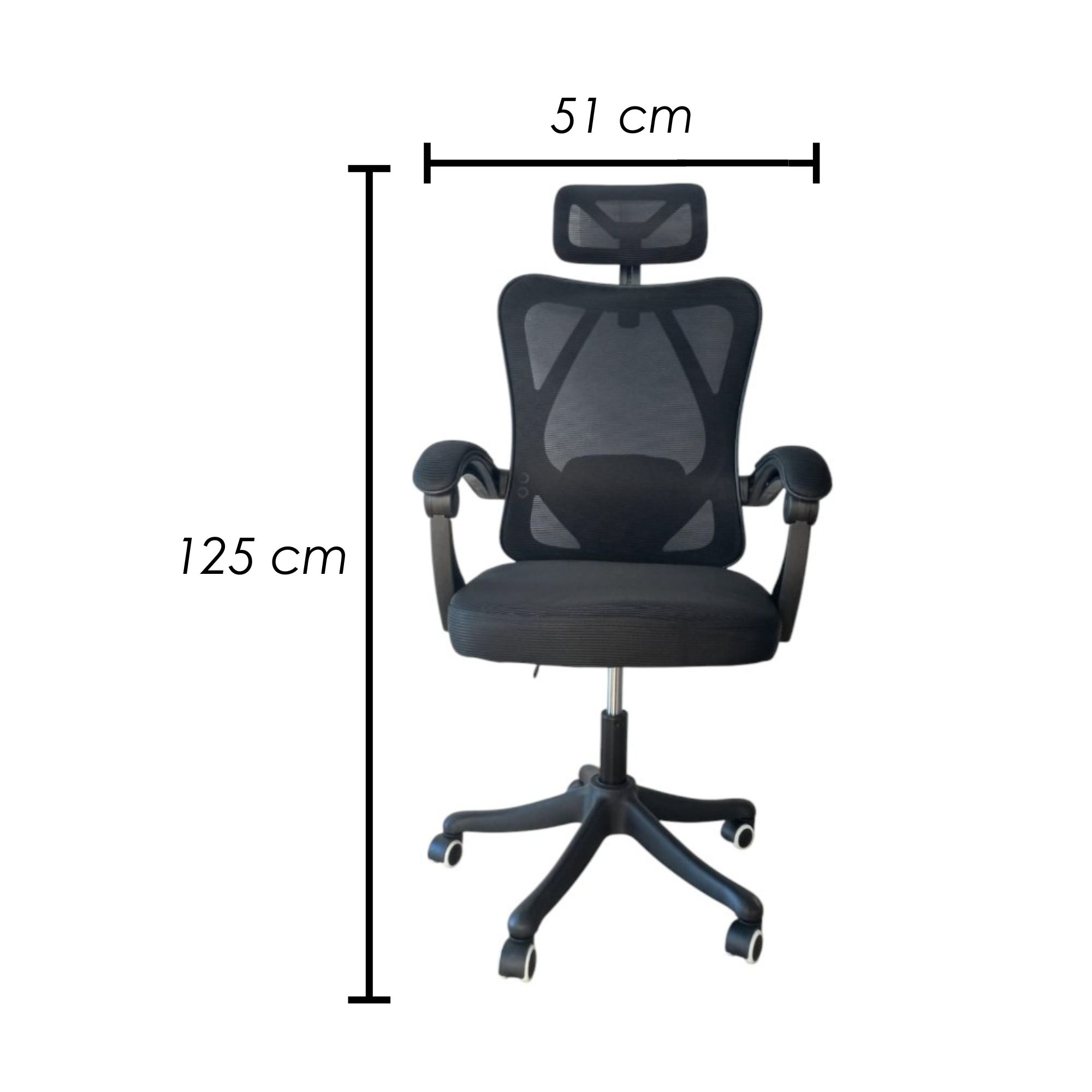 Foto 2 | Silla Ergonómica con Soporte Lumbar Ajustable Negro
