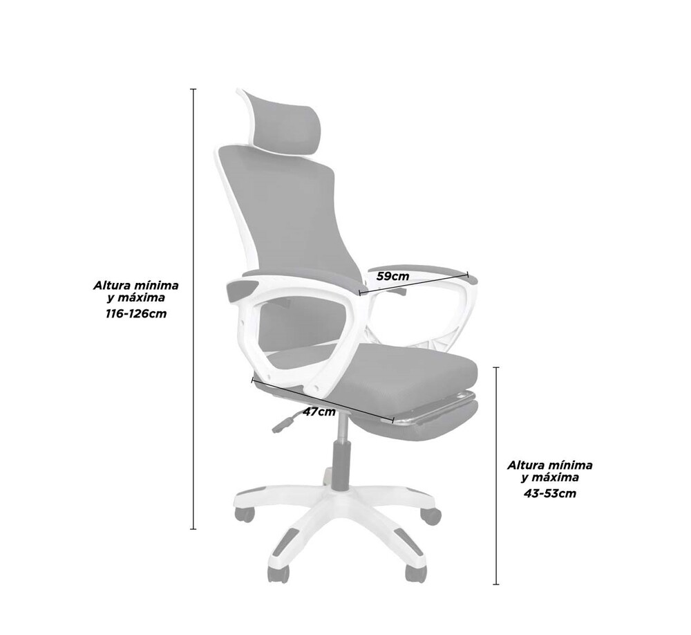 Foto 6 pulgar | Silla de Oficina Ejecutiva Reposacabeza Negro