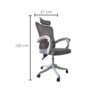 Foto 2 | Silla de Oficina Ergonómica con Soporte Lumbar Ajustable Blanco