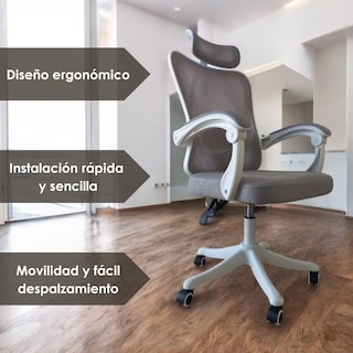 Foto 3 | Silla de Oficina Ergonómica con Soporte Lumbar Ajustable Blanco