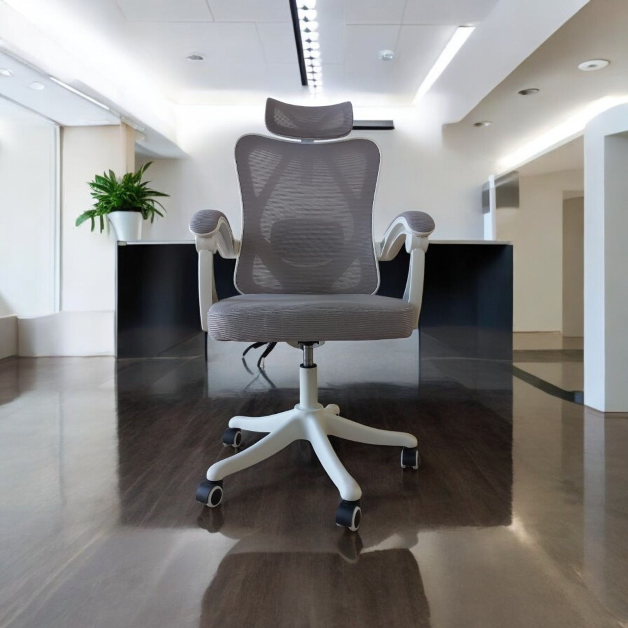Foto 6 pulgar | Silla de Oficina Ergonómica con Soporte Lumbar Ajustable Blanco