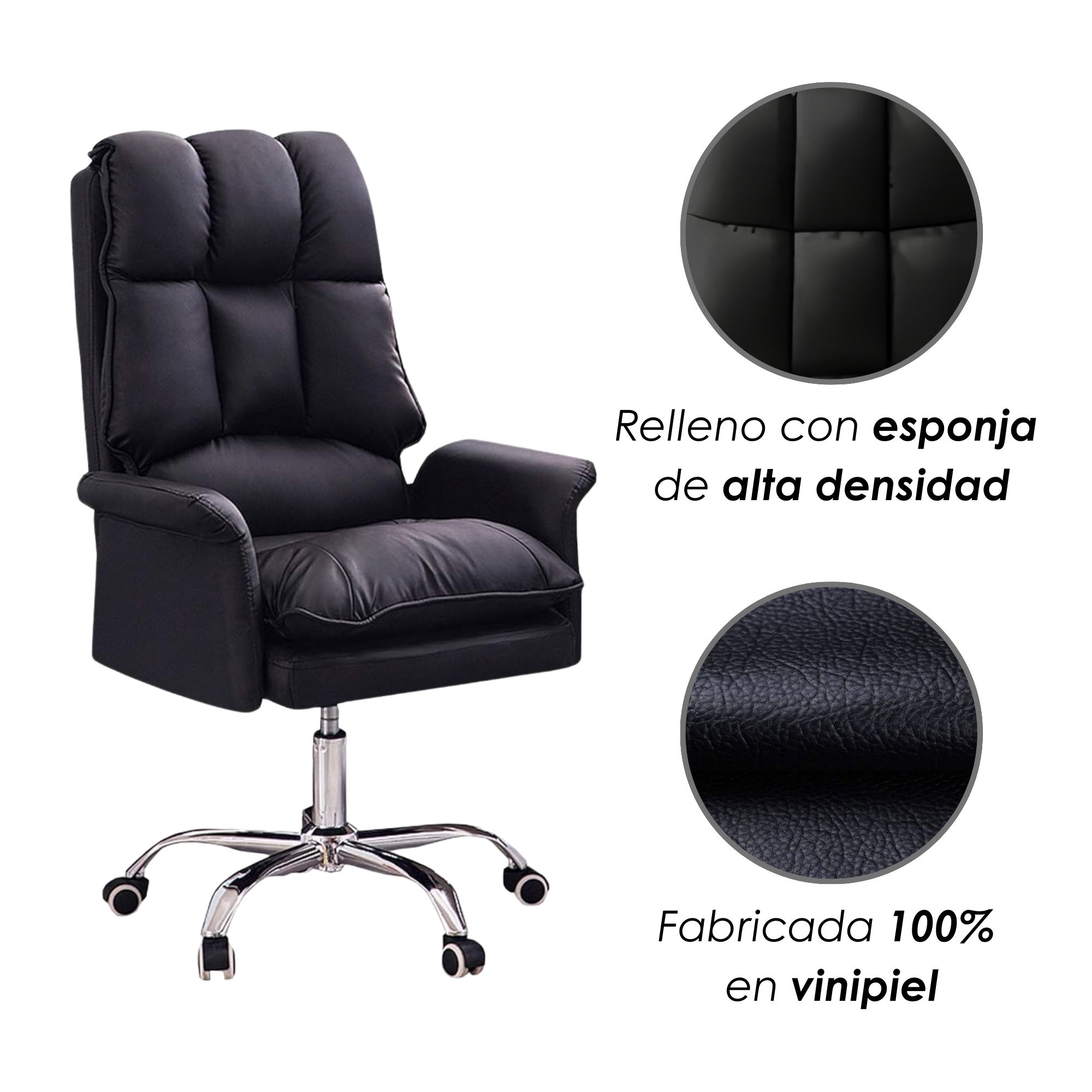 Foto 7 pulgar | Silla Para Oficina Acolchada Negra