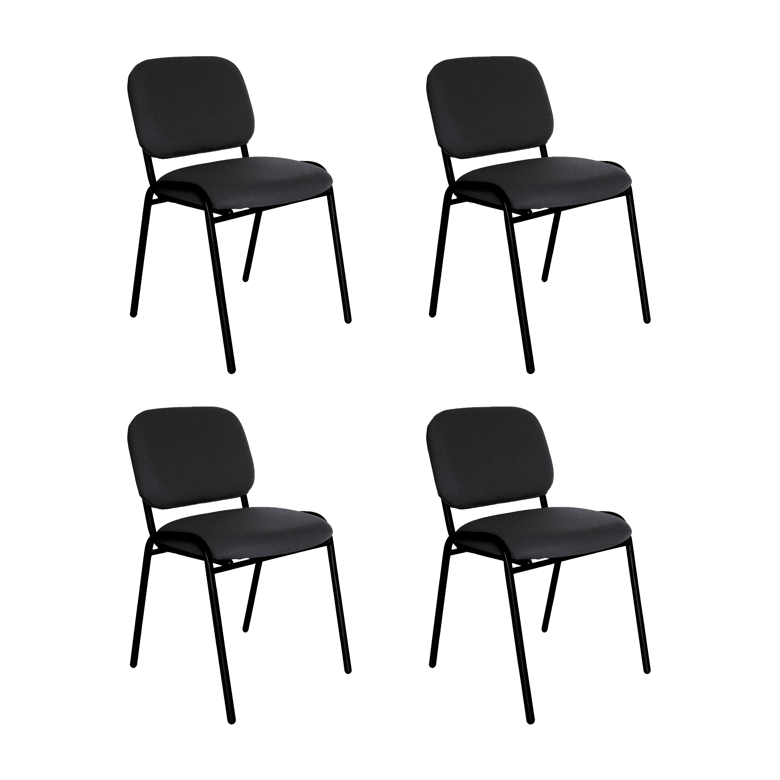 Offiho Set De 4 Sillas Para Oficina, Salas De Espera, Consultorio Con Tapiz De Tela